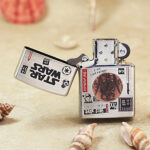 Open Star Wars smoked silver Zippo Armor lighter front view