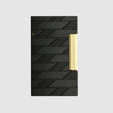 S.T. Dupont Ligne 2 Monogram 1872 satin black and yellow gold guilloché lighter C16179