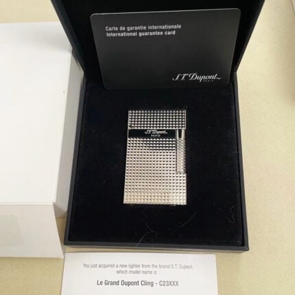 S.T. Dupont Le Grand Palladium Diamond Head Lighter C23011 front view
