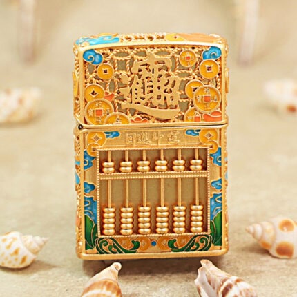 Zippo Gold-Tone Enamel Wealth Abacus Jacket Lighter