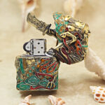 Zippo Brass Enamel Guan Gong Jacket Lighter – alternate view 3