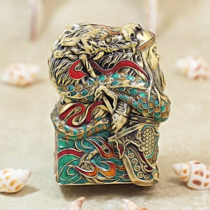 Zippo Brass Enamel Guan Gong Jacket Lighter