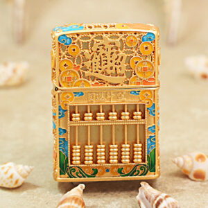 Zippo Plated Golden Enamel Jacket Wealth Abacus Lighter