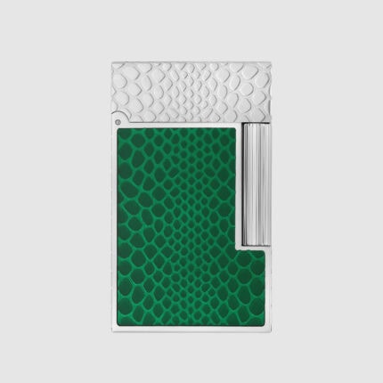 S.T. Dupont Ligne 2 Snake Skin green lacquer and palladium lighter C16078