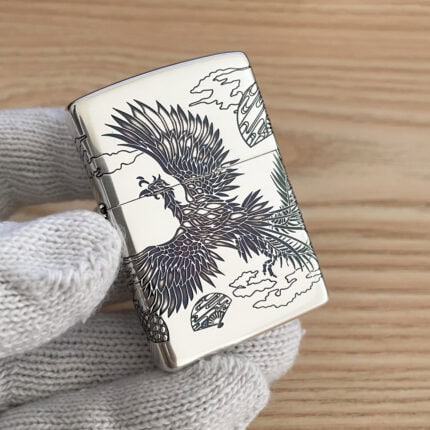 Japanese Zippo silver-plated phoenix lighter