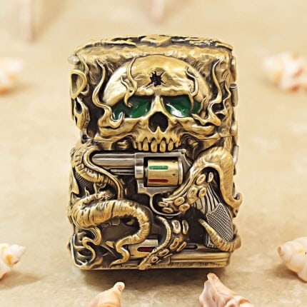 Zippo Brass Revolver Metal Jacket Lighter