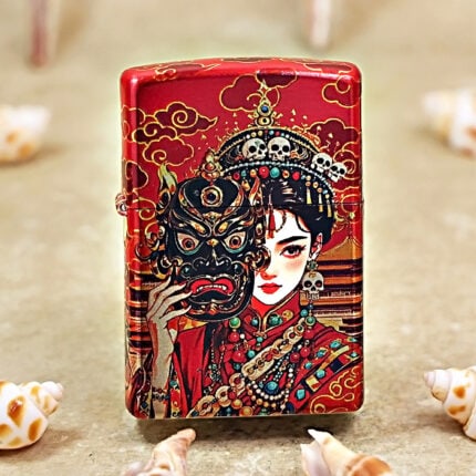 Zippo Full-Wrap Color Traditional Beauty with Demon Mask Lighter