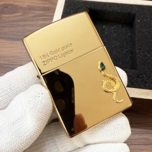 Japanese Zippo 18K Gold Plated Snake Lighter