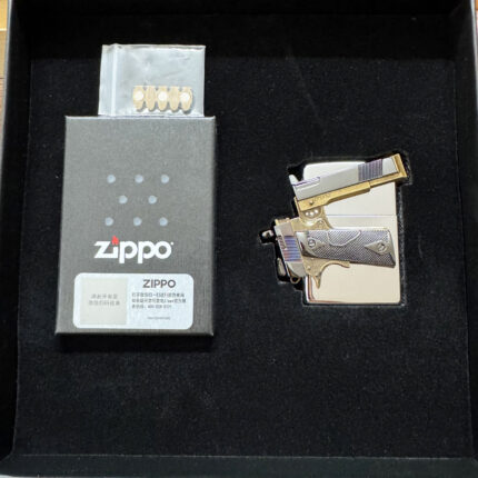 Zippo High-Polish Pistol Emblem Jacket Lighter