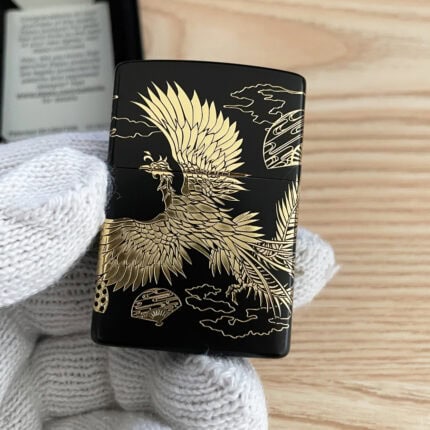 Japanese Zippo gold-plated lacquer art phoenix lighter