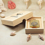 KZ499 dual brass medallion lighter in wooden presentation box