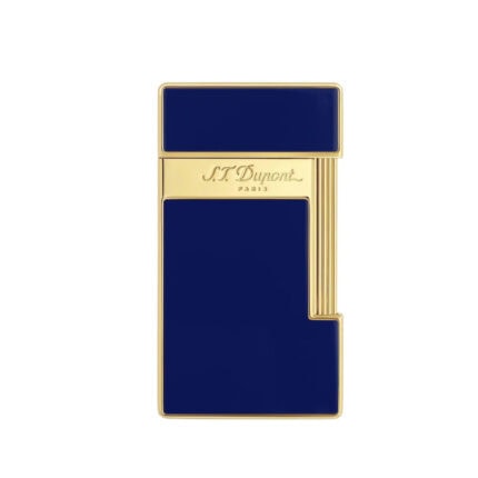 S.T. Dupont Slimmy indigo blue lacquer and gold torch lighter 028005