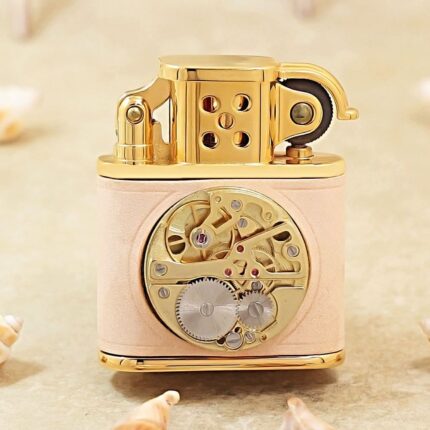 Karl Wieden K598-T18B pink leather mechanical petrol lighter front