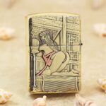KZ506 ancient-costume female figure engraved on the brass Armor case