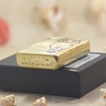 KZ510 Art Deco Beauty engraved lighter base stamp and box display