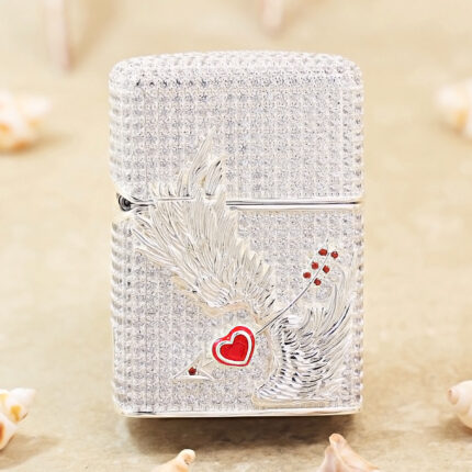 Zippo Full Crystal Angel Wings Jacket Lighter