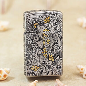 Zippo Slim Plated Silver Daruma Sagamia Lighter