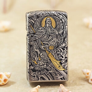 Zippo Slim Plated Silver Guan Gong Lighter