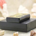 Japanese Zippo Maki-e urushi botanical gold leaf lighter – alternate view 5