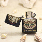 Japanese Zippo Maki-e urushi Buddha gold leaf lighter – alternate view 2