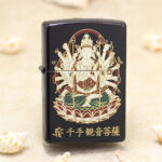 Japanese Zippo Maki-e urushi Buddha gold leaf lighter