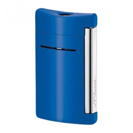 S.T. Dupont MiniJet Cyan Blue and Chrome torch lighter 010038 front view