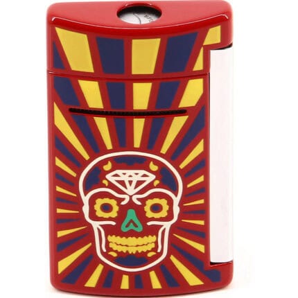 S.T. Dupont MiniJet Red Day of the Dead torch lighter front view 010086