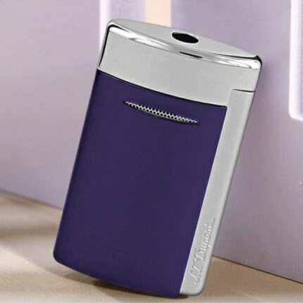 S.T. Dupont New MiniJet Navy Blue and Chrome torch lighter 010801