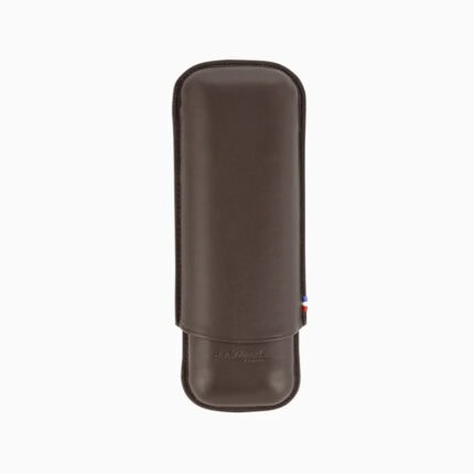 S.T. Dupont Atelier brown leather 2-cigar case 183141 front view