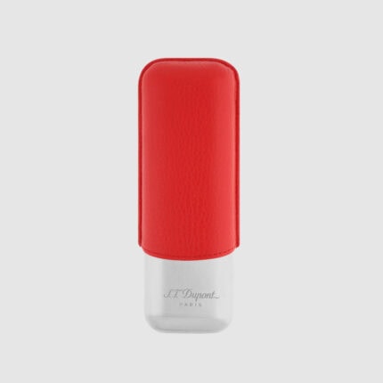 S.T. Dupont red grained leather 2-cigar case 183268 front view