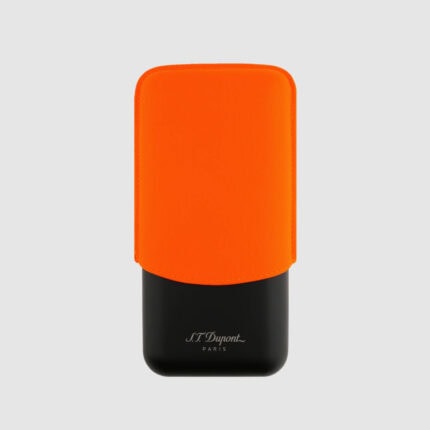 S.T. Dupont 183419 Fluo neon orange three cigar case front view
