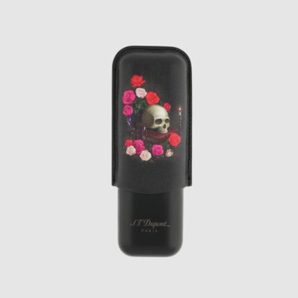 S.T. Dupont Memento Mori black 2-cigar case 183494 front view