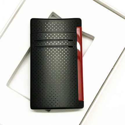 S.T. Dupont MaxiJet 20160N matte black punched-effect torch lighter with red trigger