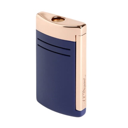 S.T. Dupont MaxiJet 020173 royal blue and rose gold lighter angled view