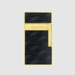 S.T. Dupont Biggy Black Gold Monogram 1872 Lighter 025079 front view