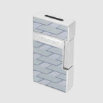 Angled top view of S.T. Dupont Biggy Grey Monogram Lighter 025080