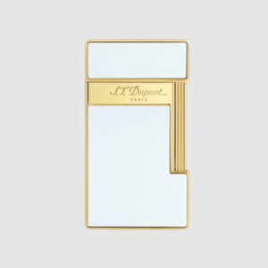 S.T. Dupont Slimmy White Lacquer & Gold Lighter 028004