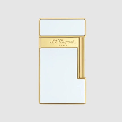 S.T. Dupont Slimmy white lacquer and gold torch lighter 028004