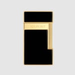 S.T. Dupont Slimmy Black Lacquer and Gold torch lighter 028222
