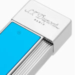 S.T. Dupont Twiggy sky blue lacquer and chrome lighter 030007 – product view 1