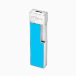 S.T. Dupont Twiggy sky blue lacquer and chrome lighter 030007 – product view 3