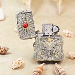 Zippo Eagle Feather Ruby-Colored Inlay Jacket Lighter – alternate view 2