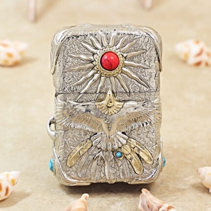 Zippo Eagle Feather Ruby-Colored Inlay Jacket Lighter