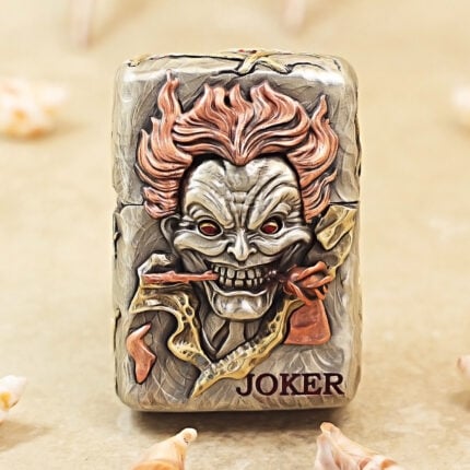 Zippo Brass Rose and Joker Metal Jacket Lighter