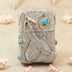 Zippo Eagle Feather Turquoise-Colored Inlay Jacket Lighter – alternate view 1