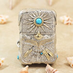 Zippo Eagle Feather Turquoise-Colored Inlay Jacket Lighter