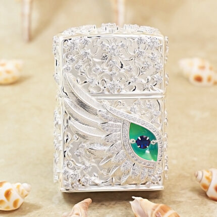 Zippo Full Crystal Blue Eyes Jacket Lighter
