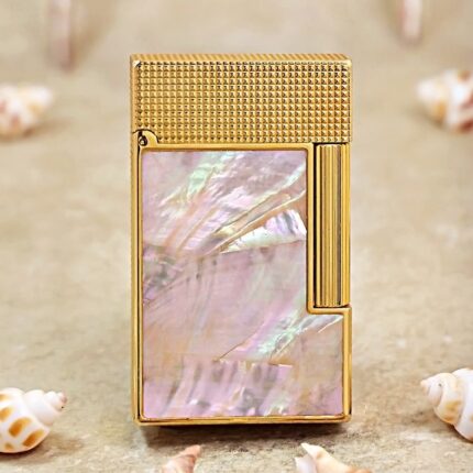 Karl Wieden KW-T0202A gold-tone mother-of-pearl petrol lighter front view