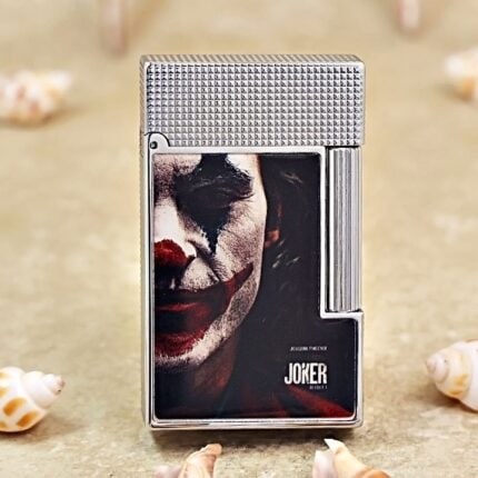 Karl Wieden KW-T0207C silver-tone Joker portrait petrol lighter front view