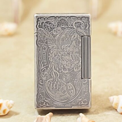 Karl Wieden KW-T02109 Antique Silver Brave Troops butane lighter product gallery photograph 1